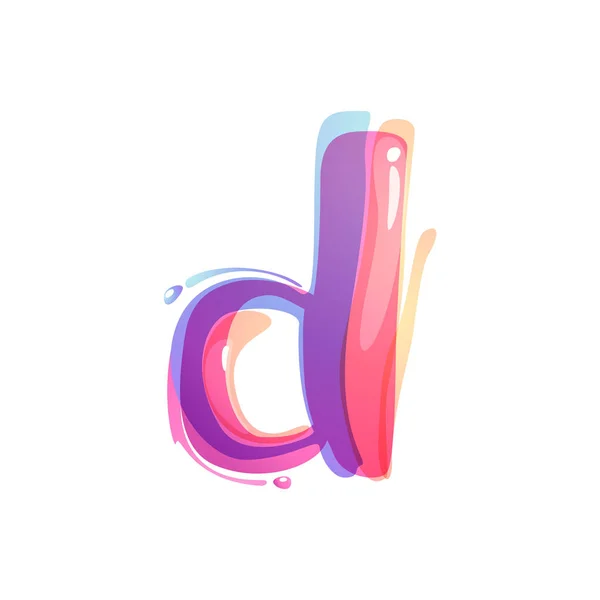 D letter logo formed by watercolor splashes. — Stock Vector