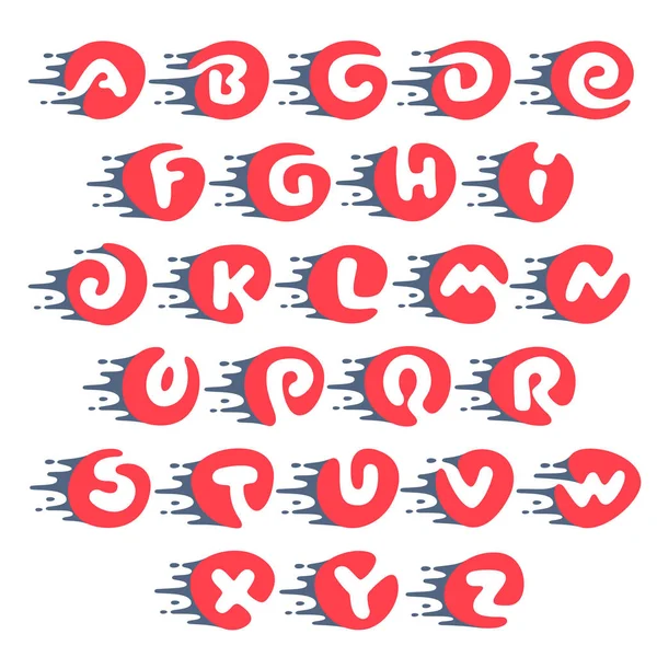 Logotipos del alfabeto con agua de velocidad rápida, fuego, líneas de energía . — Vector de stock