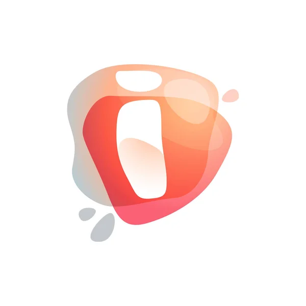 Γράμμα I λογότυπο στο πολύχρωμο ακουαρέλα splash υπόβαθρο. — Διανυσματικό Αρχείο