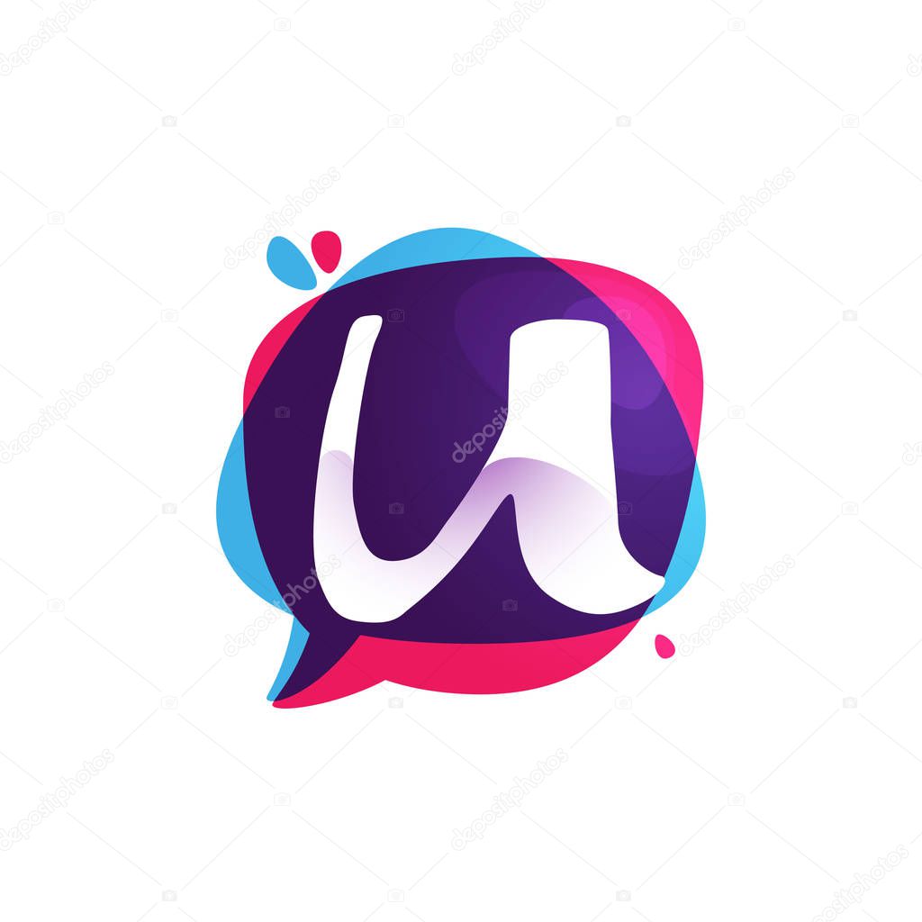 Color multiply style. Bubble speech vector typeface for labels, headlines, posters, cards etc.