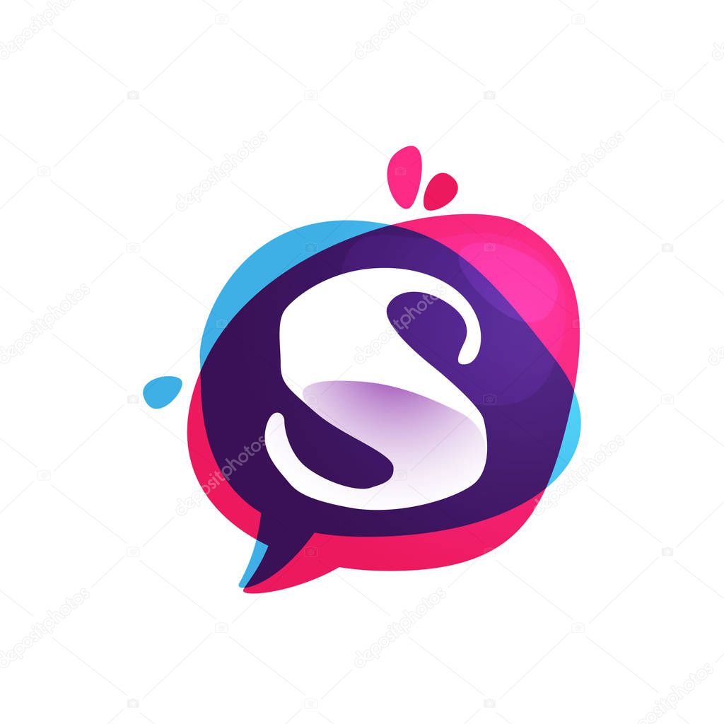 Color multiply style. Bubble speech vector typeface for labels, headlines, posters, cards etc.