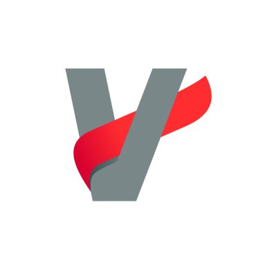 Hızlı kırmızı kanatlı V harfi logosu.