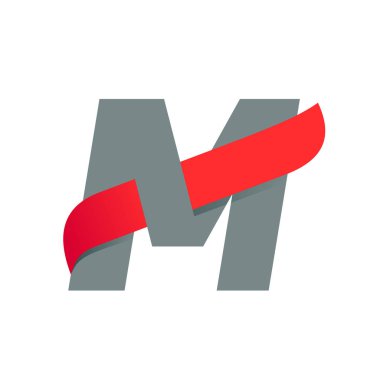 Hızlı kırmızı kanatlı M harfi logosu.