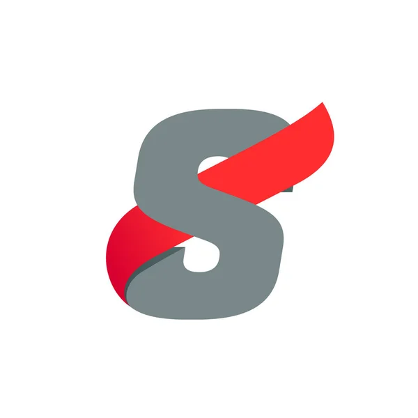 Logotipo de letra S con ala roja de velocidad rápida . — Vector de stock