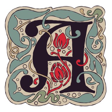 A harfi antika Gotik başlangıç logosu.