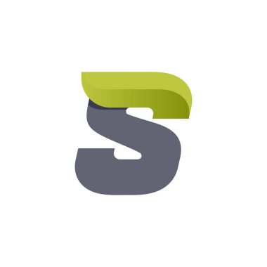 Yeşil yapraklı S harfi eko logosu.