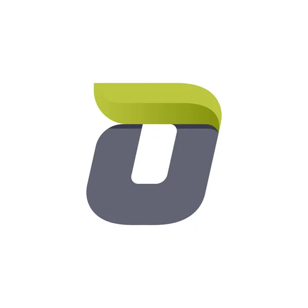 O lettre éco logo avec feuille verte . — Image vectorielle