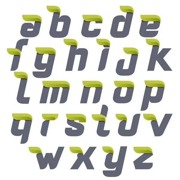 Eco alphabet avec feuilles vertes . — Image vectorielle