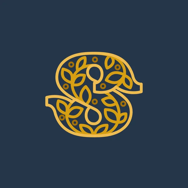 Елегантна лінійна літера S початковий орнаментальний логотип . — стоковий вектор