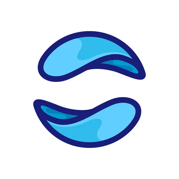 Logo Eco flat circle utworzone przez pokręcone niebieskie krople. — Wektor stockowy