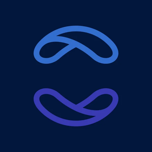 Logo linii ekologicznej utworzone przez pokręcone niebieskie krople. — Wektor stockowy