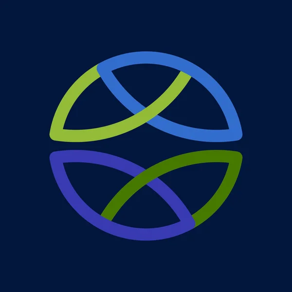 Eco linje cirkel logotyp som bildas av vridna blå droppar. — Stock vektor