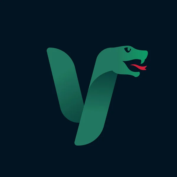 Logo Lettera Con Silhouette Testa Serpente Caratteri Vettoriali Perfetti Identità — Vettoriale Stock