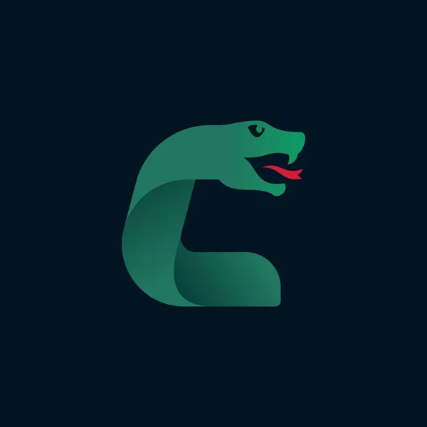 Літерний Логотип Силуетом Голови Змії Векторний Шрифт Ідеально Підходить Спортивної — стоковий вектор