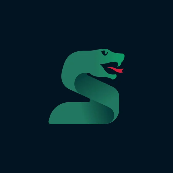 Logotipo Letra Con Silueta Cabeza Serpiente Fuente Vectorial Perfecta Para — Vector de stock