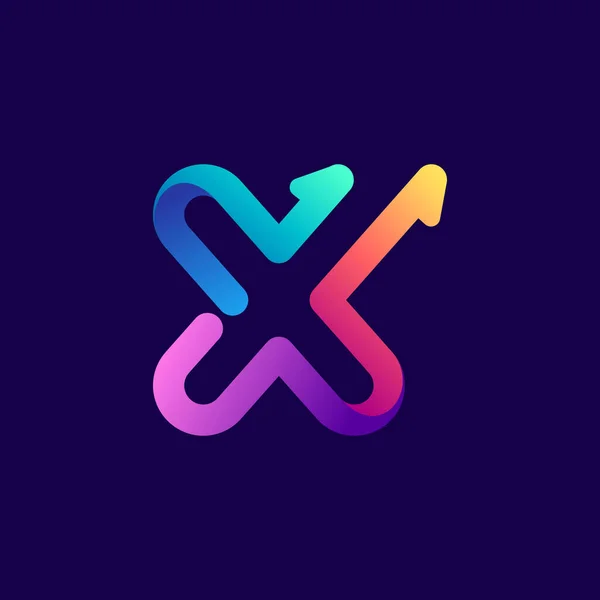 Logo Šipkami Vektorové Světlé Gradient Písmo Pro Sportovní Etikety Sázky — Stockový vektor