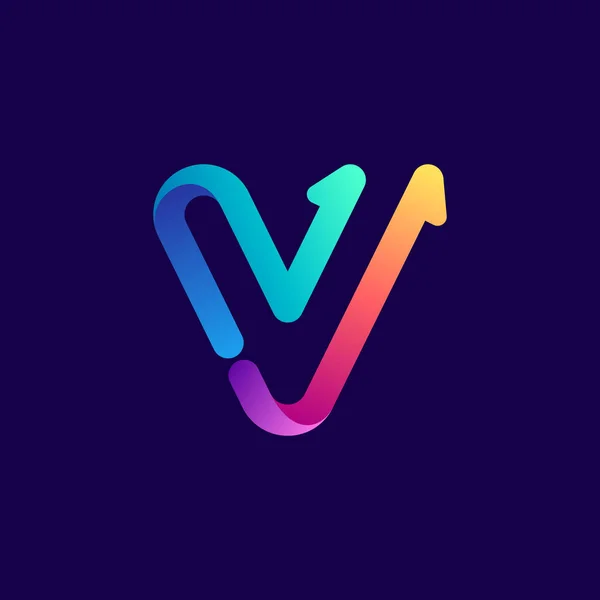Logo Písmene Šipkami Vektorové Světlé Gradient Písmo Pro Sportovní Etikety — Stockový vektor
