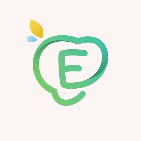 Písmeno Zelené Čáry Logo Vektorová Ikona Ideální Pro Ekologické Štítky — Stockový vektor