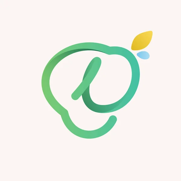 Bokstaven Grön Linje Logotyp Vektorikon Perfekt För Ekologi Etiketter Miljö — Stock vektor