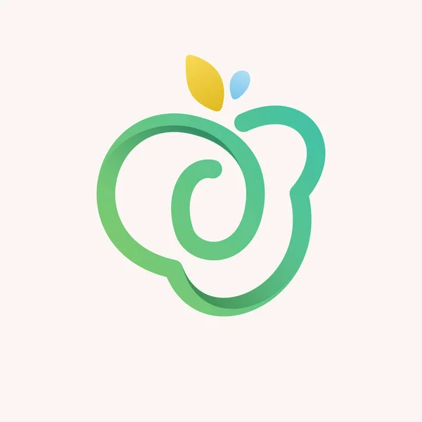 Lettre Logo Ligne Verte Icône Vectorielle Parfaite Pour Les Étiquettes — Image vectorielle
