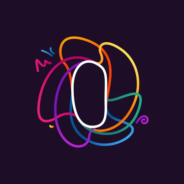 Carta Linha Néon Logotipo Colorido Ótimo Ícone Vívido Para Rótulos — Vetor de Stock
