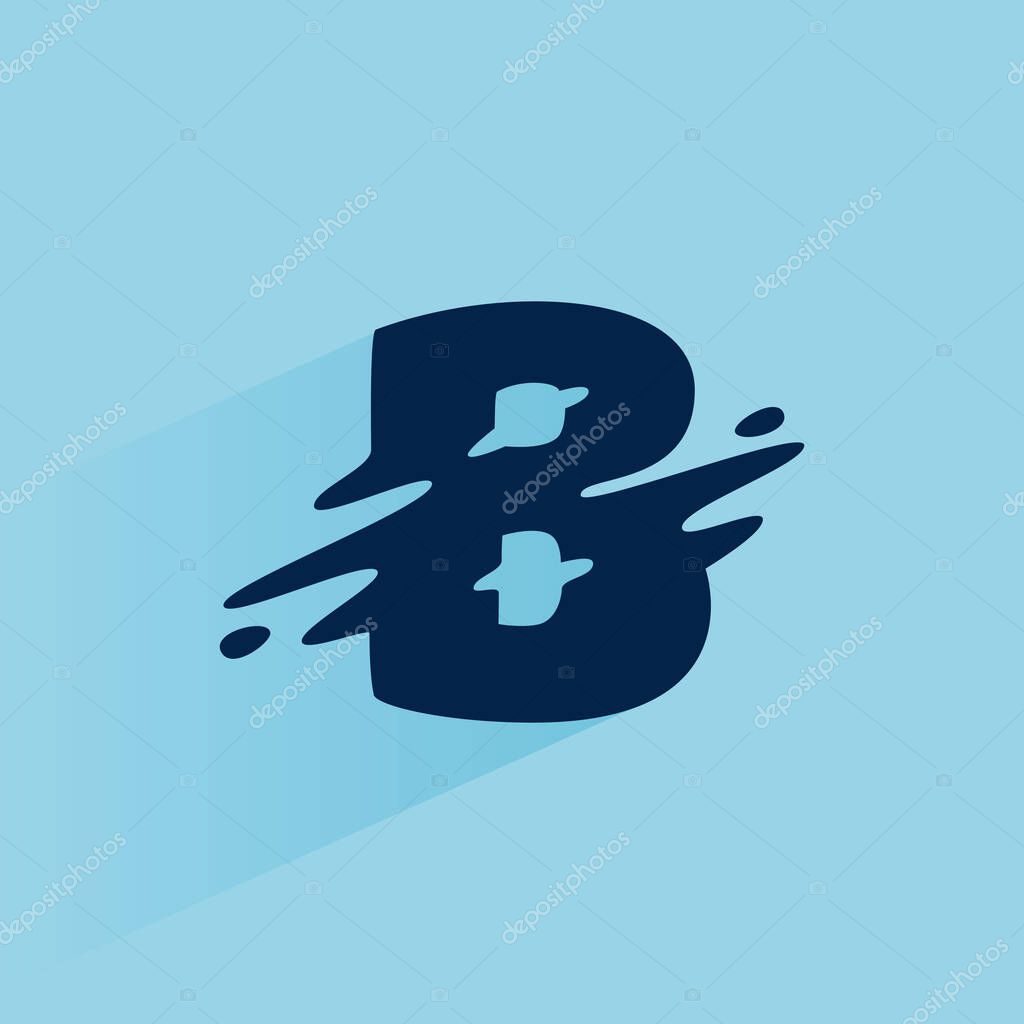 Initial letter B fast speed logo design template. Vector wave line font for sport labels, dynamic headlines, bets posters, etc.