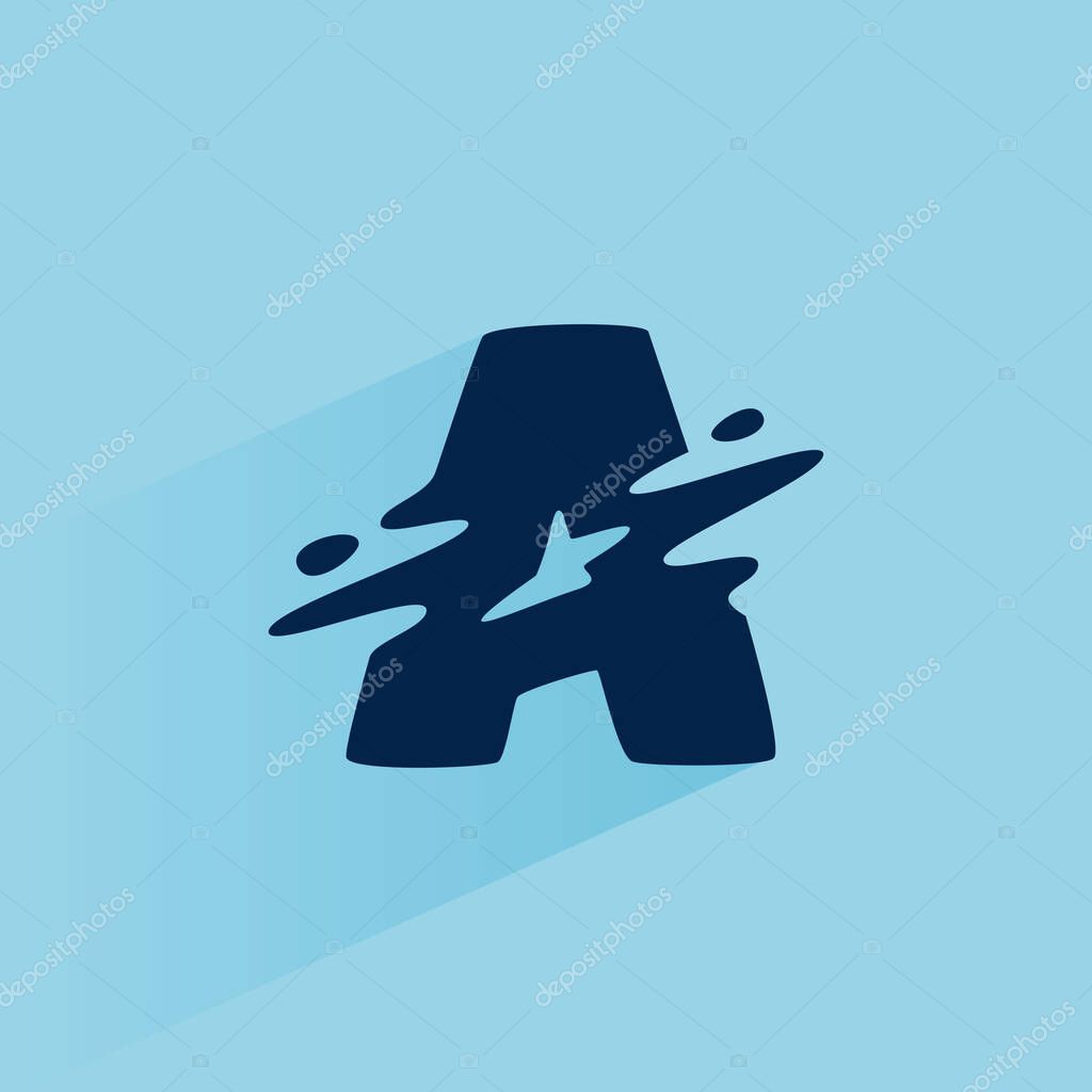 Initial letter A fast speed logo design template. Vector wave line font for sport labels, dynamic headlines, bets posters, etc.