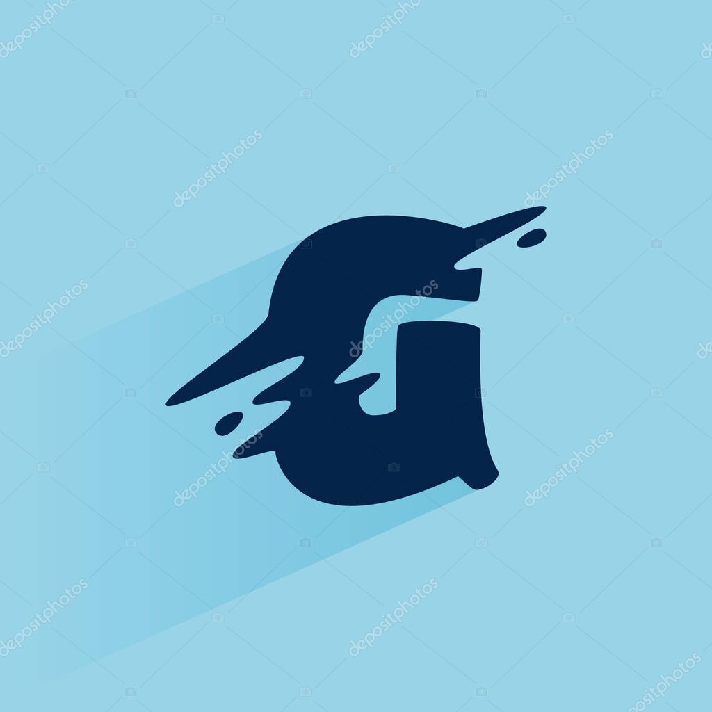 Initial letter G fast speed logo design template. Vector wave line font for sport labels, dynamic headlines, bets posters, etc.