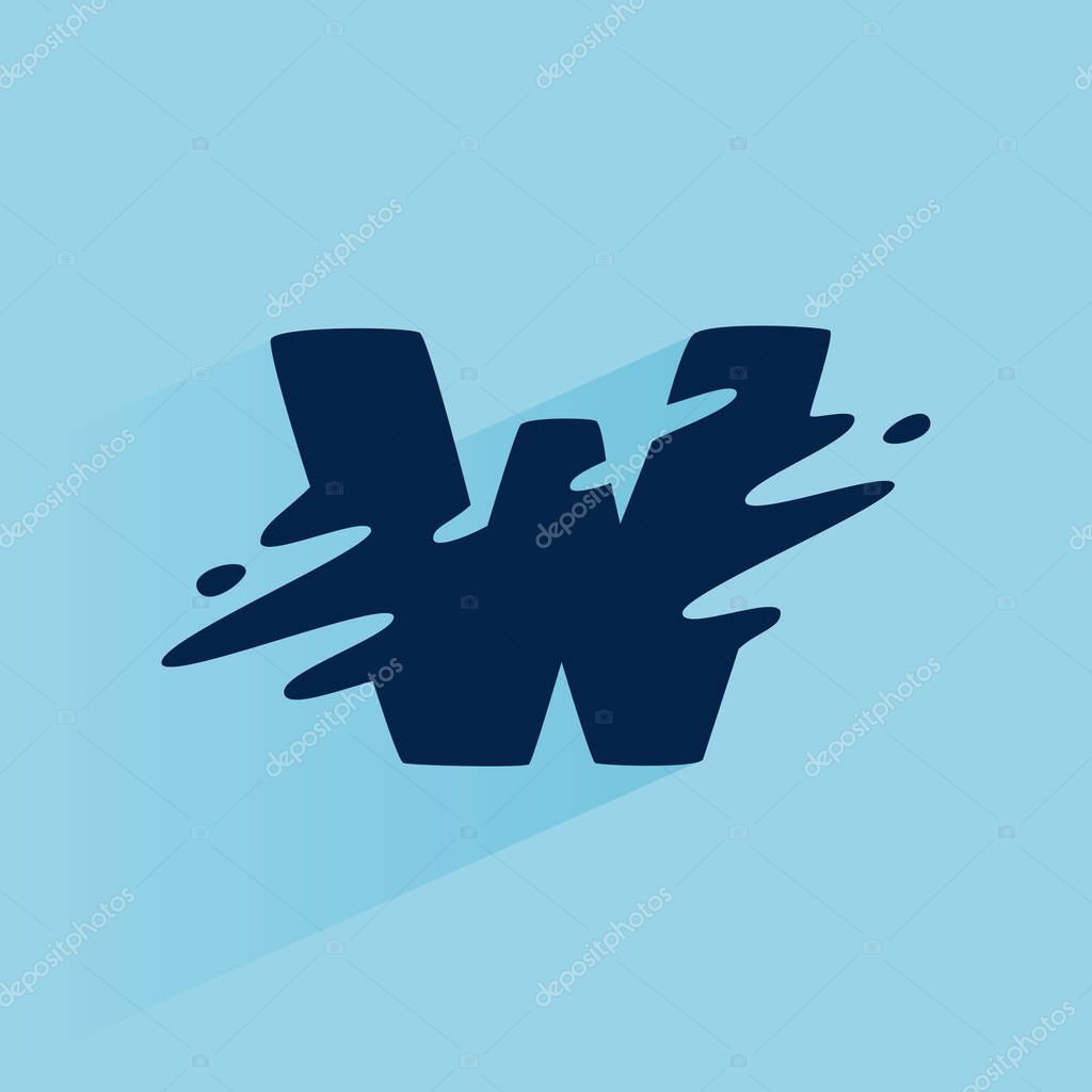 Initial letter W fast speed logo design template. Vector wave line font for sport labels, dynamic headlines, bets posters, etc.