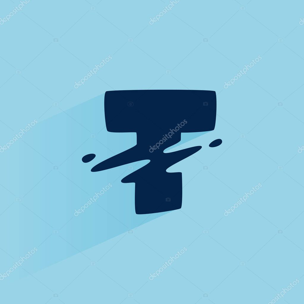 Initial letter T fast speed logo design template. Vector wave line font for sport labels, dynamic headlines, bets posters, etc.