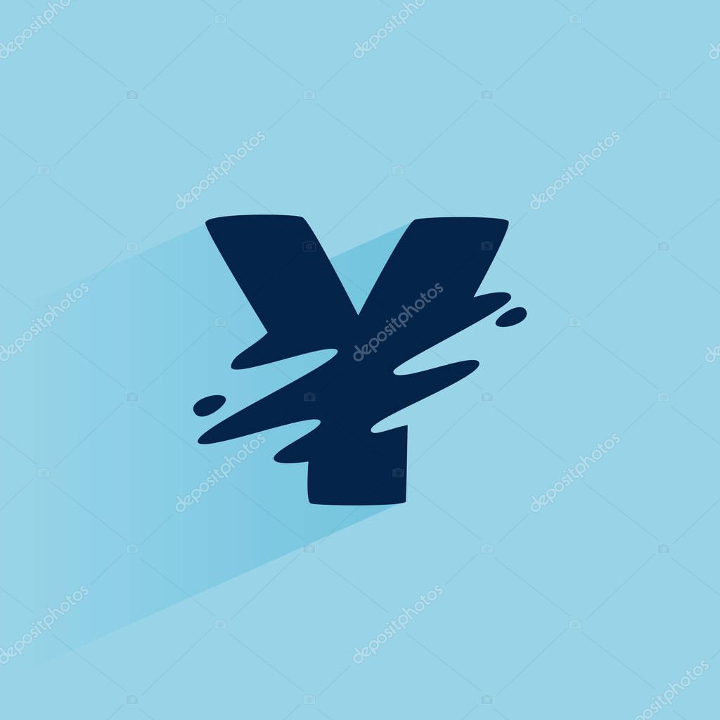 Initial letter Y fast speed logo design template. Vector wave line font for sport labels, dynamic headlines, bets posters, etc.