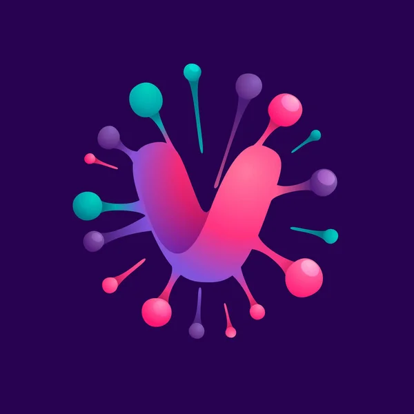 Logotipo Virus Vibrante Letra Con Estructura Círculo Icono Vectorial Para — Archivo Imágenes Vectoriales