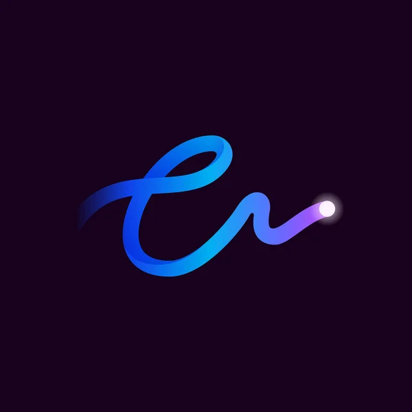 Letter Logo Met Verloop Lijn Flash Dot Perfect Lettertype Voor — Stockvector
