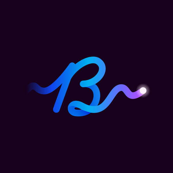 Логотип буквы B с градиентной линией и флэш-точкой. Перфектный шрифт для биотехнологического дизайна, отпечаток сердцебиения, научная карта и т.д.
.
