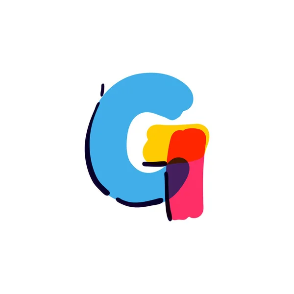 Harfi Logosu Çok Renkli Keçeli Kalemle Yazılmış Çocuk Tasarımı Baskı — Stok Vektör