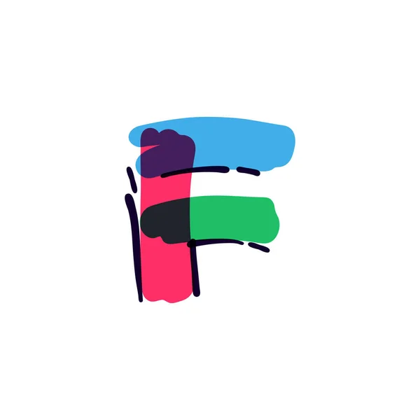 Λογότυπο Επιστολή Χειρόγραφη Ένα Πολύχρωμο Στυλό Τσόχινη Άκρη Τέλειο Διάνυσμα — Διανυσματικό Αρχείο