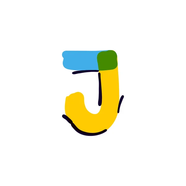 Lettera Logo Scritto Mano Con Pennarello Multicolore Icona Vettoriale Perfetta — Vettoriale Stock