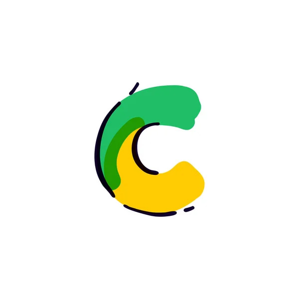 Λογότυπο Επιστολή Χειρόγραφη Ένα Πολύχρωμο Στυλό Τσόχινη Άκρη Τέλειο Διάνυσμα — Διανυσματικό Αρχείο