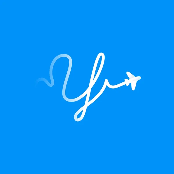 Логотип Літери Літаком Авіакомпанією Векторний Шрифт Туристичних Етикеток Туристичних Заголовків — стоковий вектор