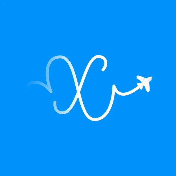 Логотип Літери Літаком Авіакомпанією Векторний Шрифт Туристичних Етикеток Туристичних Заголовків — стоковий вектор