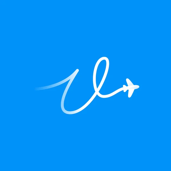 Λογότυπο Γραμμάτων Αεροπλάνο Και Αεροπορική Εταιρεία Διανυσματική Γραμματοσειρά Για Ταξιδιωτικές — Διανυσματικό Αρχείο