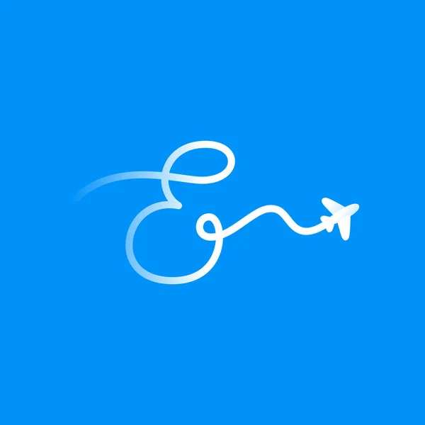 Логотип Електронної Літери Літаком Авіакомпанією Векторний Шрифт Туристичних Етикеток Туристичних — стоковий вектор
