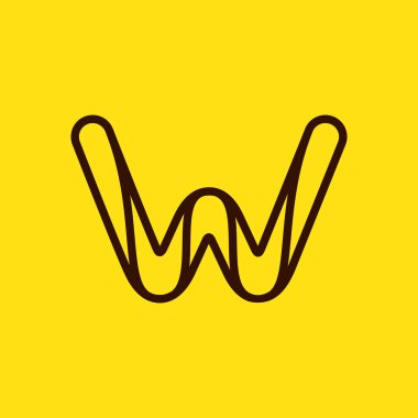 İlk W modern çizgi monogramı ve zarif logo tasarımı. Vektör mektubu taksi etiketleri, teknoloji başlıkları, sanat posterleri vs. için kullanılabilir.