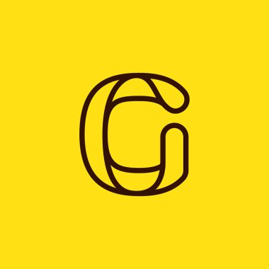 İlk G modern çizgi monogramı ve zarif logo tasarımı. Vektör mektubu taksi etiketleri, teknoloji başlıkları, sanat posterleri vs. için kullanılabilir.