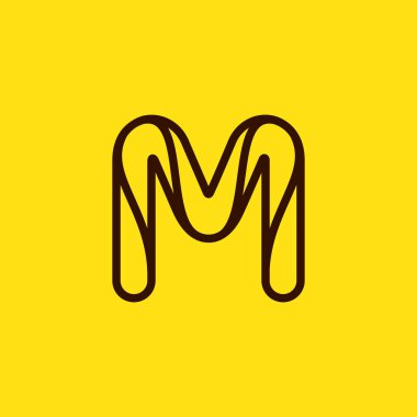 İlk M modern çizgi monogramı ve zarif logo tasarımı. Vektör mektubu taksi etiketleri, teknoloji başlıkları, sanat posterleri vs. için kullanılabilir.