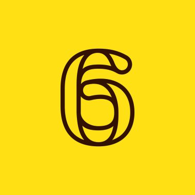 Altı numaralı modern hat monogramı ve zarif logo tasarımı. Vektör mektubu taksi etiketleri, teknoloji başlıkları, sanat posterleri vs. için kullanılabilir.