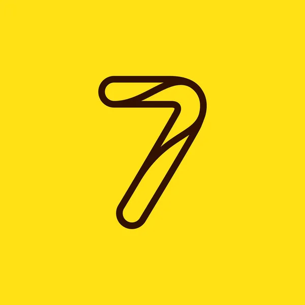 Número Sete Monograma Linha Moderna Design Logotipo Elegante Carta Vetorial — Vetor de Stock