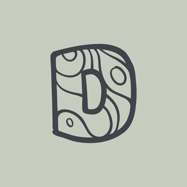 Lettera Logo Con Onde Modello Linea Caratteri Perfetti Progettazione Acqua — Vettoriale Stock