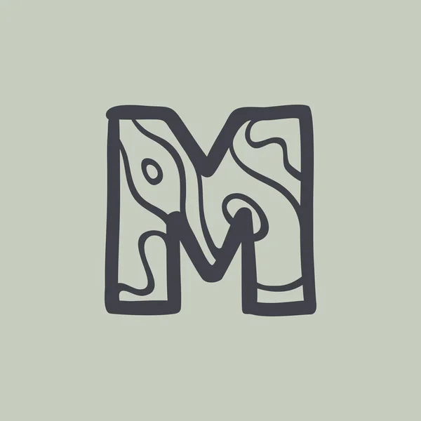Γράμμα Λογότυπο Κυματοειδή Γραμμή Μοτίβο Τέλεια Γραμματοσειρά Για Σχεδιασμό Νερού — Διανυσματικό Αρχείο