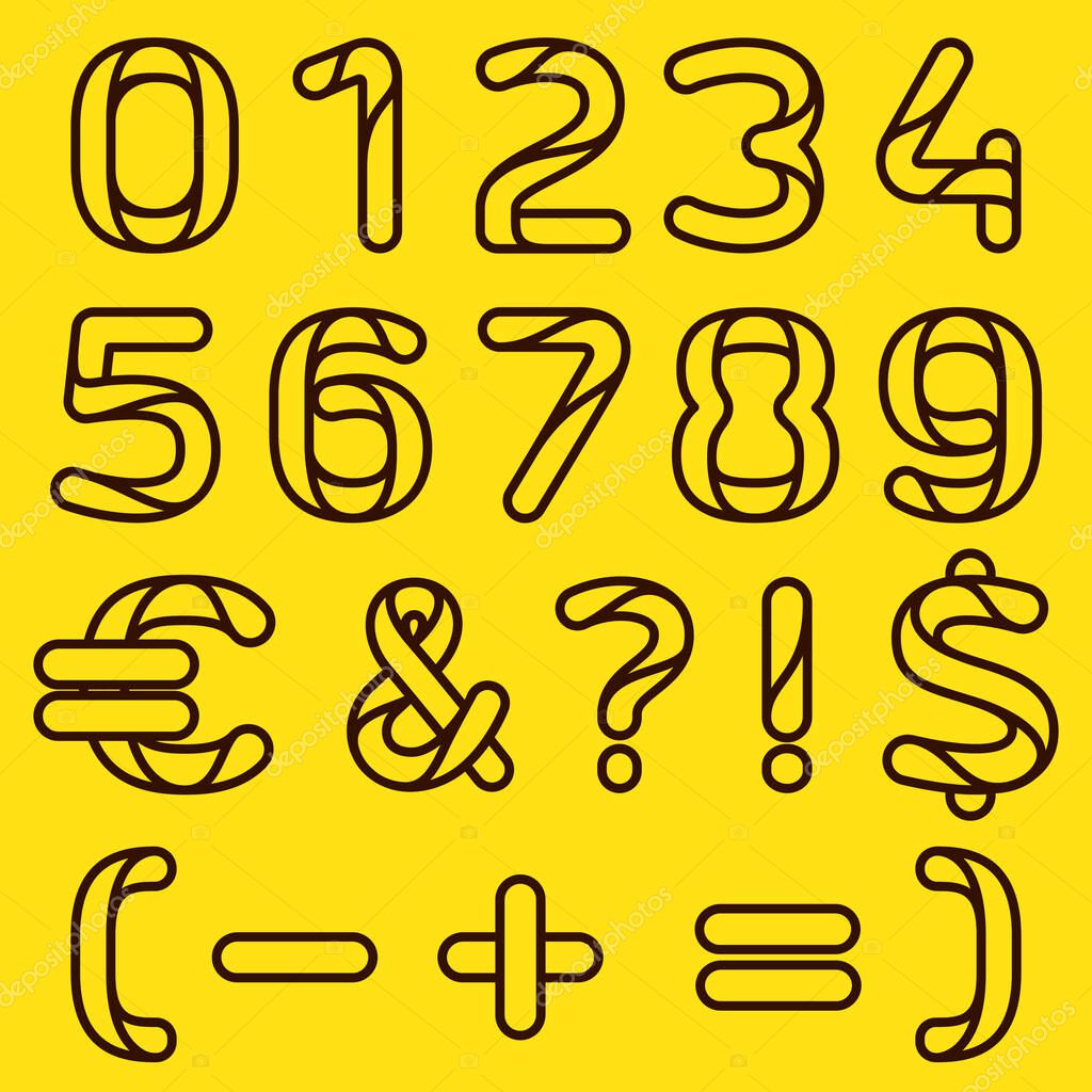 Numbers Set And Punctuation Marks Modern Line Logo Design Vector Letter Can Be Used For Taxi Labels Technology Headlines Art Posters Etc Premium Vector In Adobe Illustrator Ai Ai